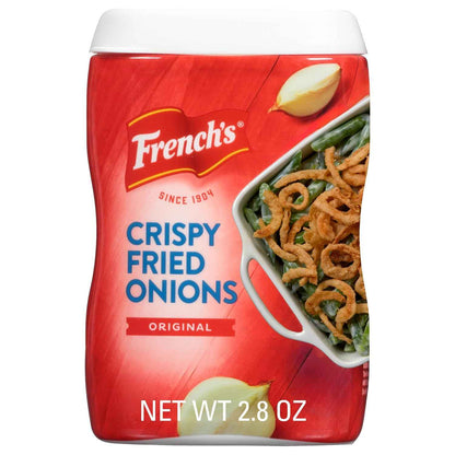 French's Crispy Fried Onions, Original, Made with Real Onions, No Artificial Flavors, Sprinkle on Salads, Potatoes, Chicken, Burgers, Green Bean Casserole, 2.8 oz