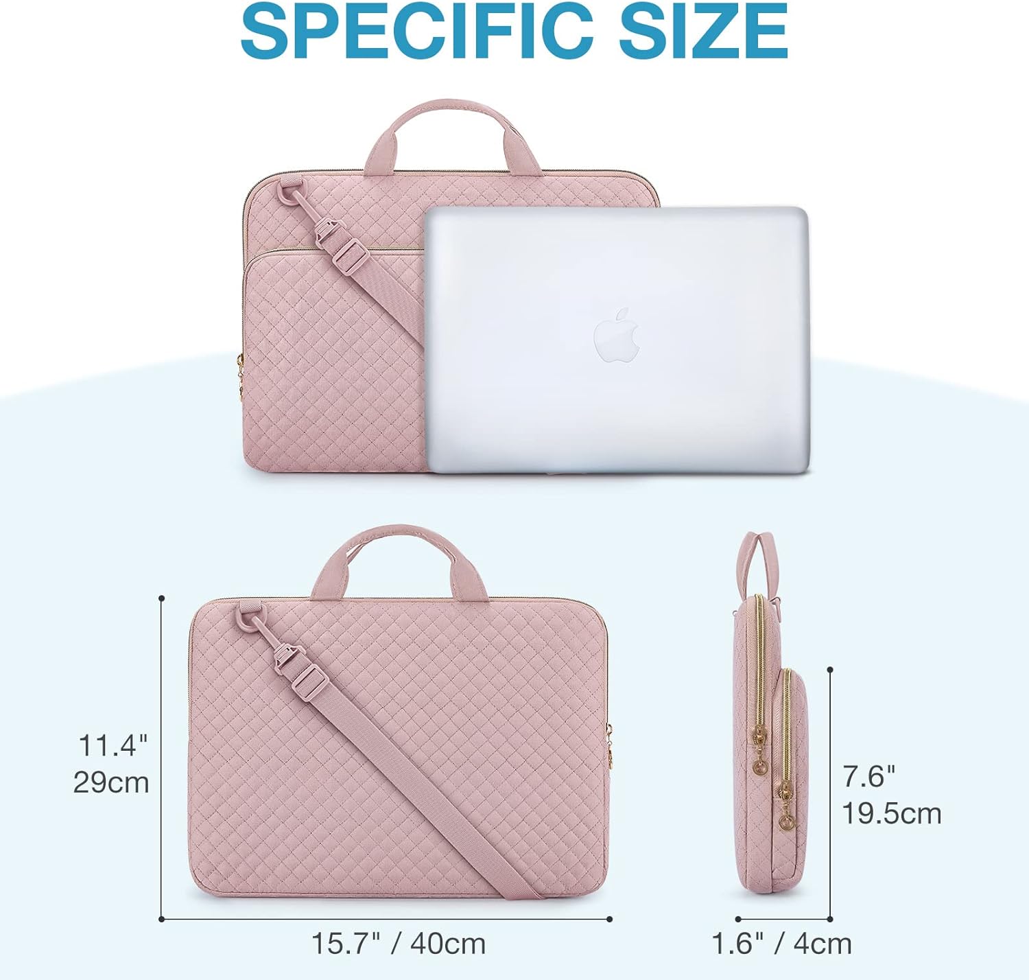 BAGSMART_15.6_Inch_Laptop_Case_Sleeve_Compatible_with_MacBook_Pro_16_Inch,15.6_Inch_HP,Dell,Acer_Aspire,Asus_Notebook,_Lightweight_Laptop_Bag_for_Women_with_Shoulder_Strap,Pocket,Handle,_Pink