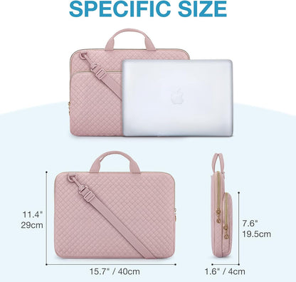 BAGSMART_15.6_Inch_Laptop_Case_Sleeve_Compatible_with_MacBook_Pro_16_Inch,15.6_Inch_HP,Dell,Acer_Aspire,Asus_Notebook,_Lightweight_Laptop_Bag_for_Women_with_Shoulder_Strap,Pocket,Handle,_Pink