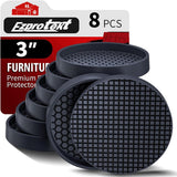 Ezprotekt Non Slip Furniture Pads, 12 Pcs 2" Anti Skid Rubber Furniture Caster Cups, Anti-Slip Furniture Coasters for Hardwood Floors, Anti Slide Floor Protectors for Bed Couch Stoppers (Black)