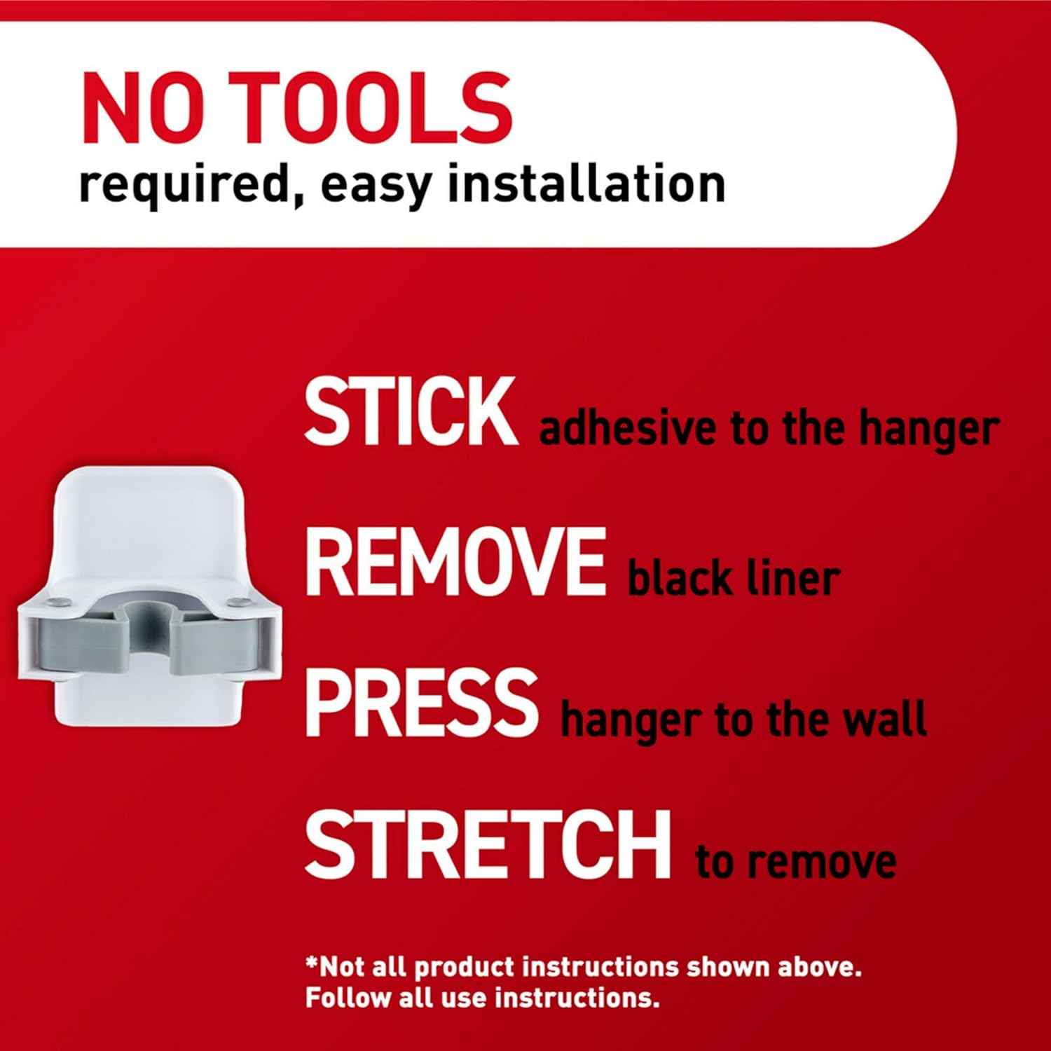 Command Broom Grippers, Damage-Free Mop and Broom Holder Wall Mount, Household Cleaning Tool Organizer for Kitchen, Laundry Room, Closet, Holds up to 4 lb
