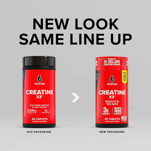 Six Star Creatine Pills, X3 (60 Caplets) - Creatine for Women & Men - Creatine Capsules Support Muscle Strength - Pre & Post Workout Creatine Supplement for Muscle Recovery & Building - 20 Servings
