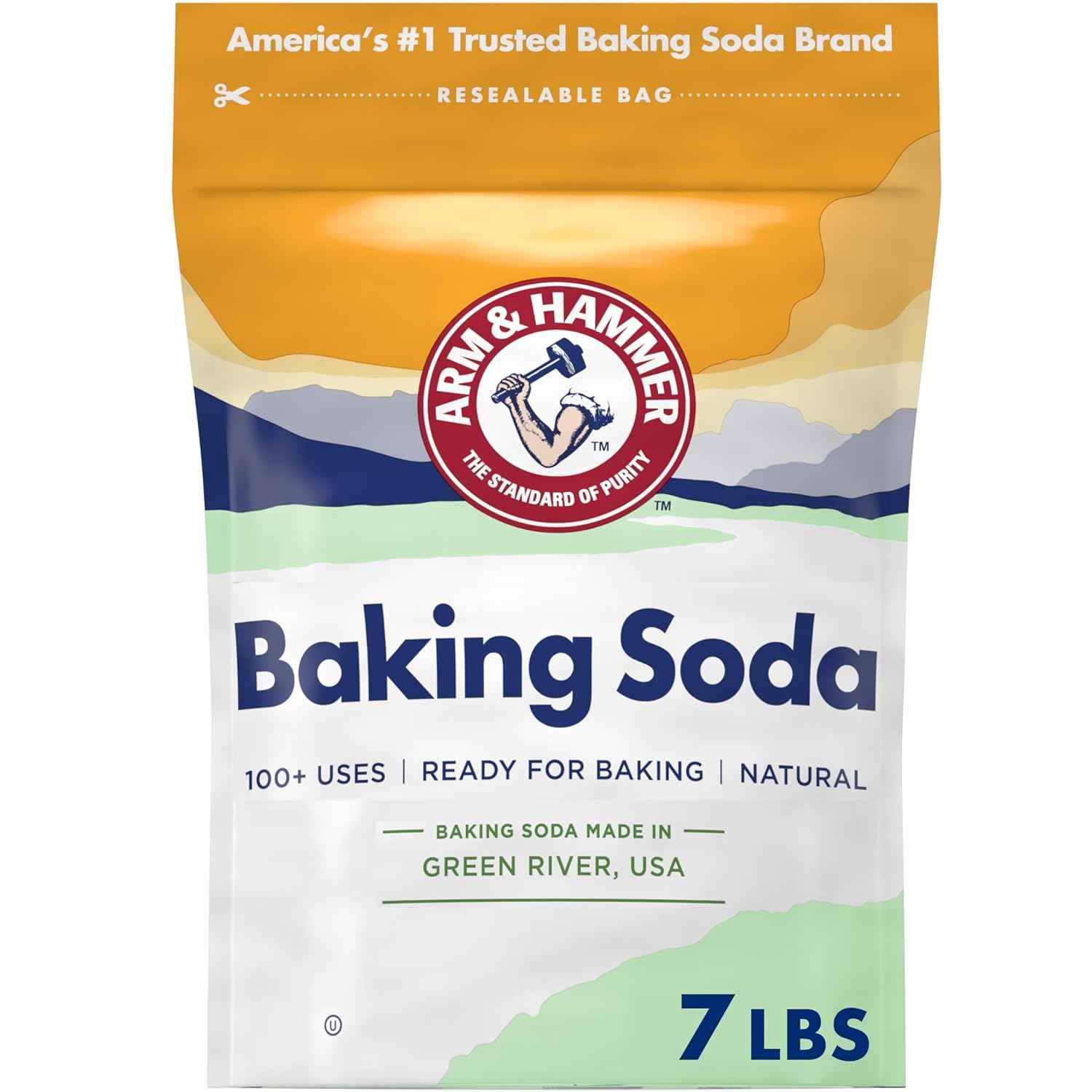 ARM & HAMMER Baking Soda, Multi-Purpose 100% Pure Sodium Bicarbonate Powder for Cooking, Baking, Cleaning, Laundry, Deodorizing, DIY & More