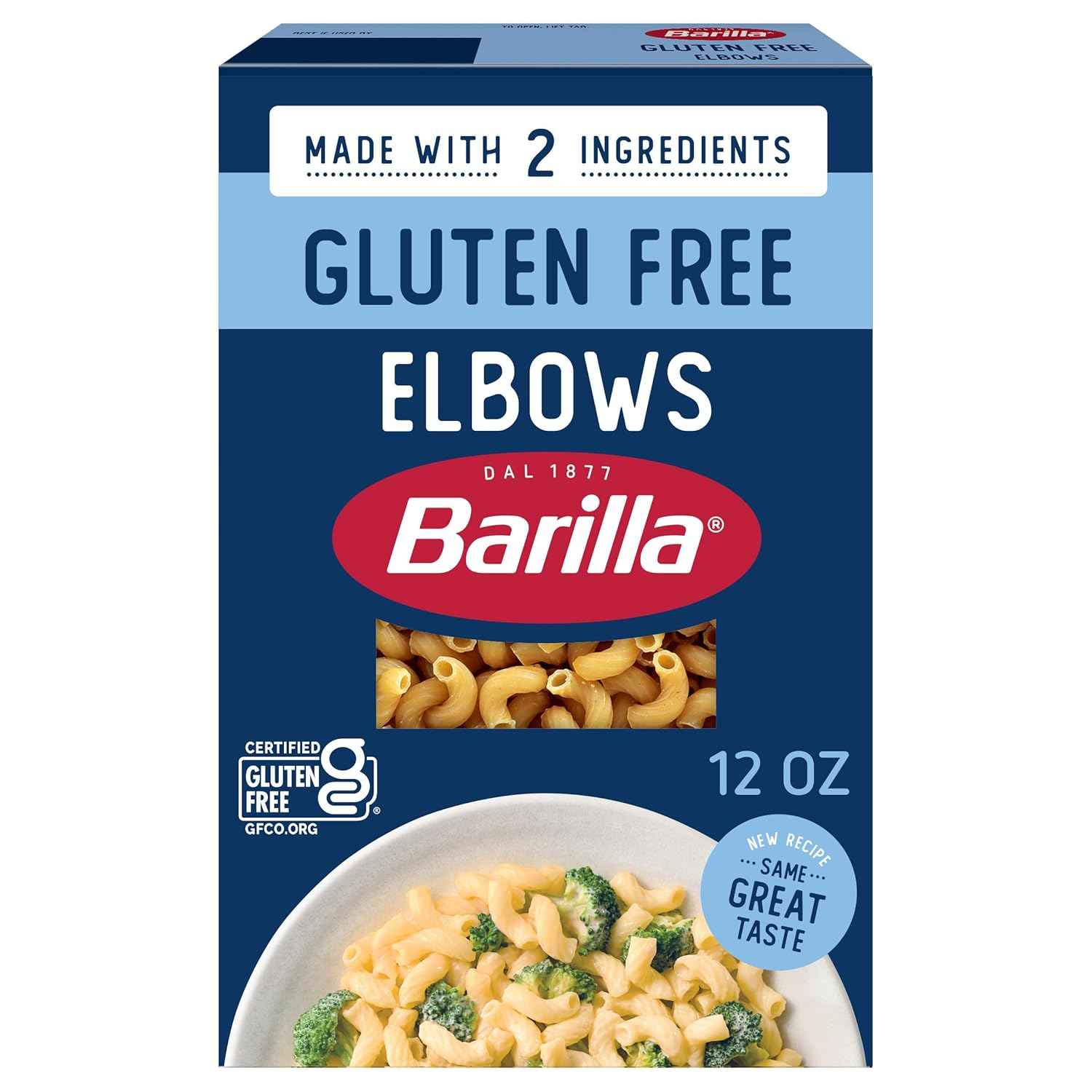BARILLA Gluten Free Elbows Pasta, 12 Ounce - Non-GMO Gluten Free Pasta Made with 2 Ingredients