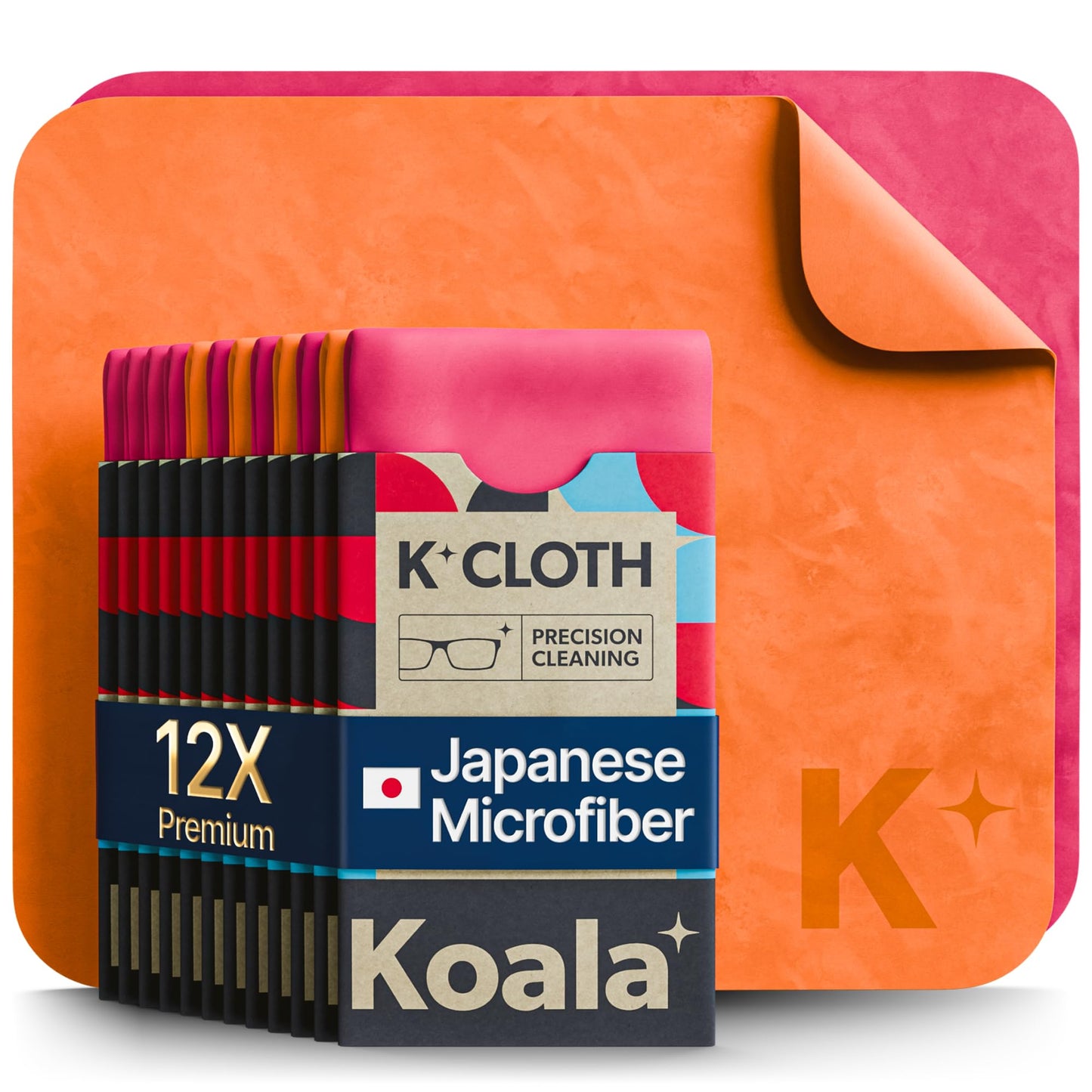 Koala Lens Cleaning Cloth | Japanese Microfiber | Glasses Cleaning Cloths | Eyeglass Lens Cleaner | Eyeglasses, Camera Lens, VR/AR Headset, and Screen Cleaning