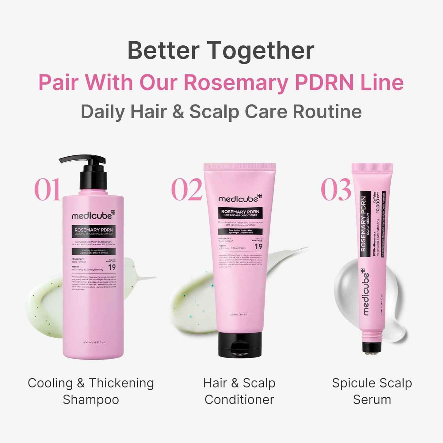 medicube Rosemary PDRN Scalp to Strand Nourishing Conditioner | Lightweight Yet Effective Care for Dry, Fine, Weak-Looking Hair | Amino Acid for Strength & Softness | Korean Hair Care, 8.45 fl.oz