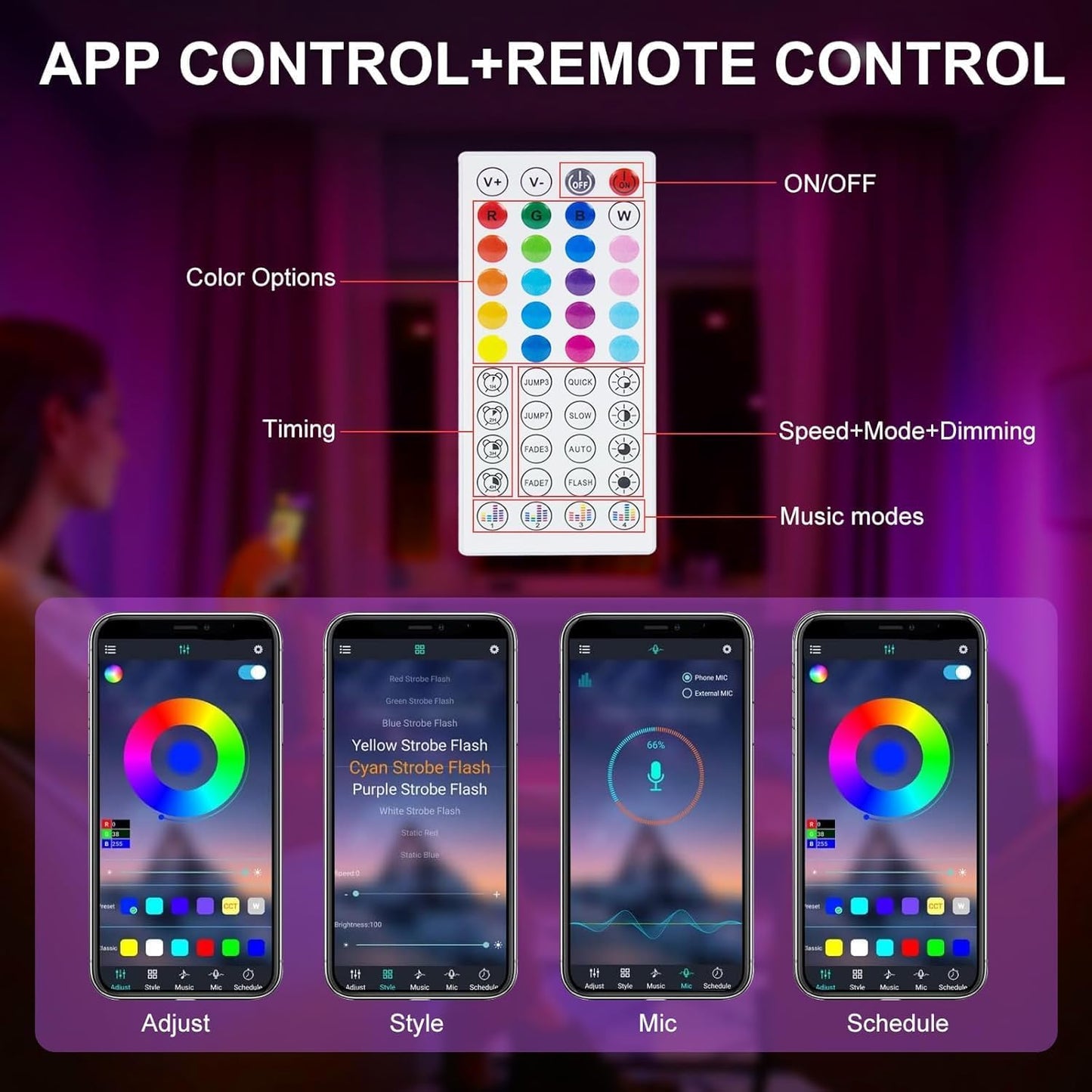 TV_LED_Strip,_3.28ft/6.56ft/9.84ft/13.2ft/16.4ft/32.8ft/50ft/65ft_Smart_RGB_LED_Lights_for_TVs,_Music_Sync_Bluetooth_App_&_Remote_Control,_USB-Powered_for_Gaming,_Bedroom,_PC,_Home_Theater