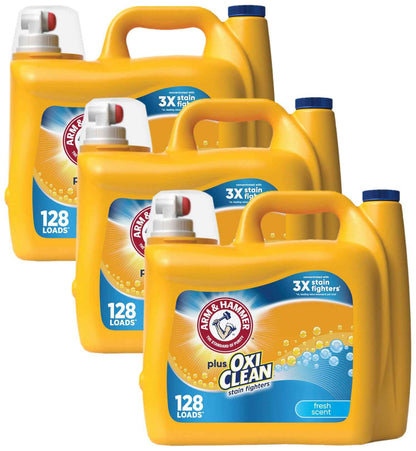 ARM & HAMMER Plus OxiClean Ultra Stain Fighters Liquid Laundry Detergent, Stain Remover for Clothes