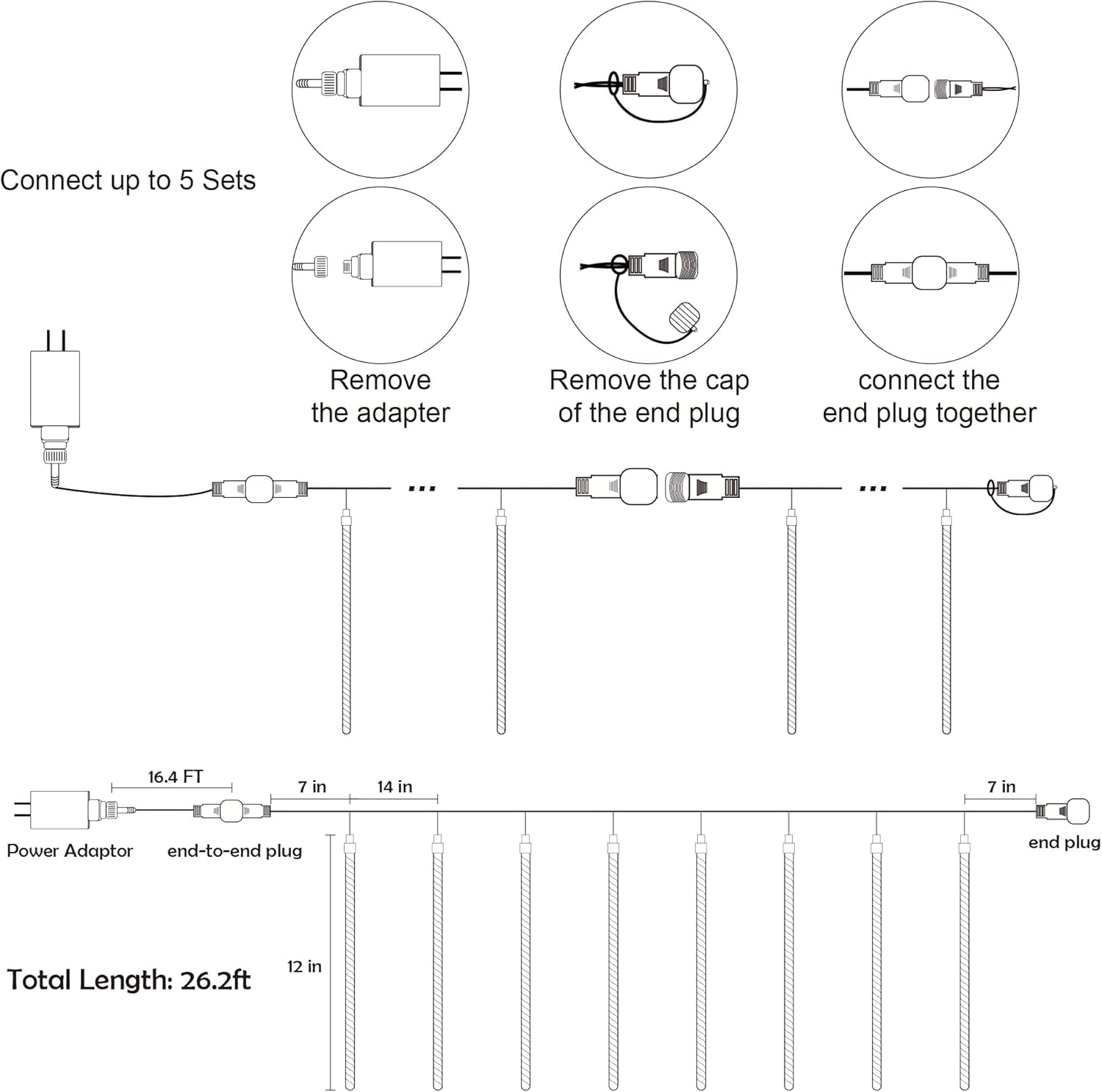 LJLNION_Meteor_Shower_Lights,_12_Inch_Outdoor_Icicle_Christmas_Lights,_8_Tubes_288_LED_Iciclelights_Snow_Falling_Light,_Connectable_Raindrop_Light,_Xmas_Wedding_Party_Tree_Holiday_Decor,_White