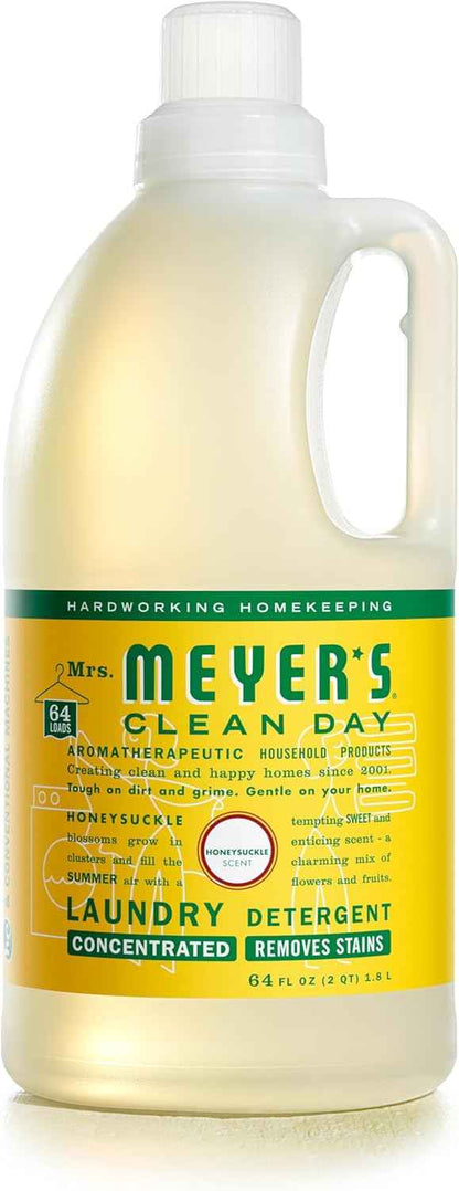 MRS. MEYER'S CLEAN DAY Laundry Detergent, Honeysuckle, 64 Fluid Ounce
