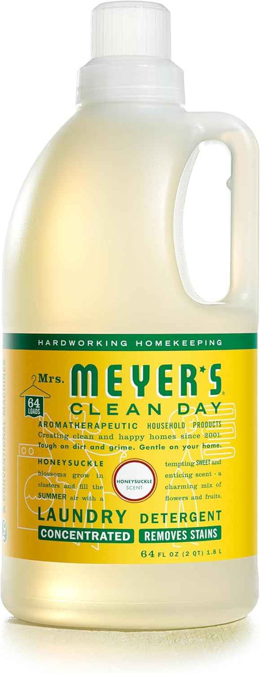 MRS. MEYER'S CLEAN DAY Laundry Detergent, Honeysuckle, 64 Fluid Ounce