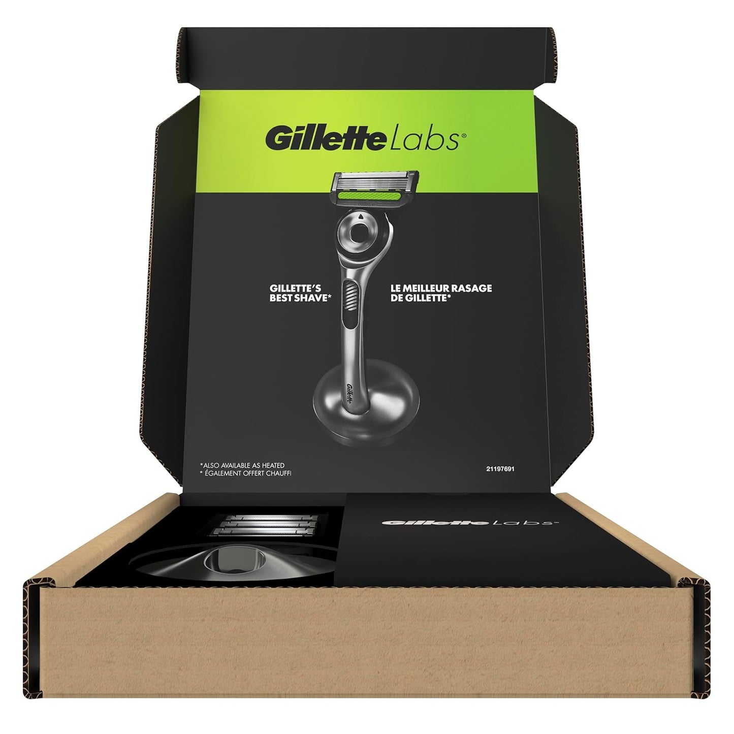 GilletteLabs_Men's_Shaving_Razor_with_Exfoliating_Bar,_1_Handle,_4_Blade_Refills,_Magnetic_Stand