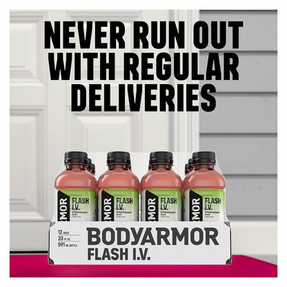 BODYARMOR_Flash_I.V._Electrolyte_Beverage,_Tropical_Punch,_Hydration_Drink_with_Coconut_Water_For_Rapid_Rehydration,_Post_Workout_Recovery,_20_Fl_Oz_(Pack_of_12)