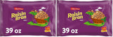 Malt-O-Meal Raisin Bran Cereal, Wheat Flakes and Raisins Breakfast Cereal, Large Cereal for Family, 39 OZ Resealable Cereal Bag