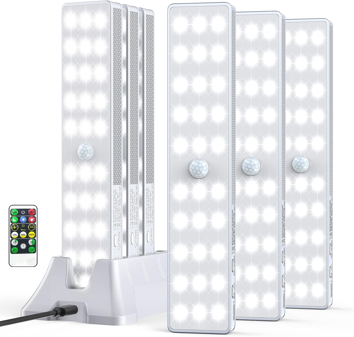 LED_Closet_Light_with_Charging_Station,_6_Pcs_30LEDs_8''_Dimmer_Rechargeable_Motion_Sensor_Under_Cabinet_Lighting,_Stick-Anywhere_Night_Light_for_Wardrobe,Kitchen