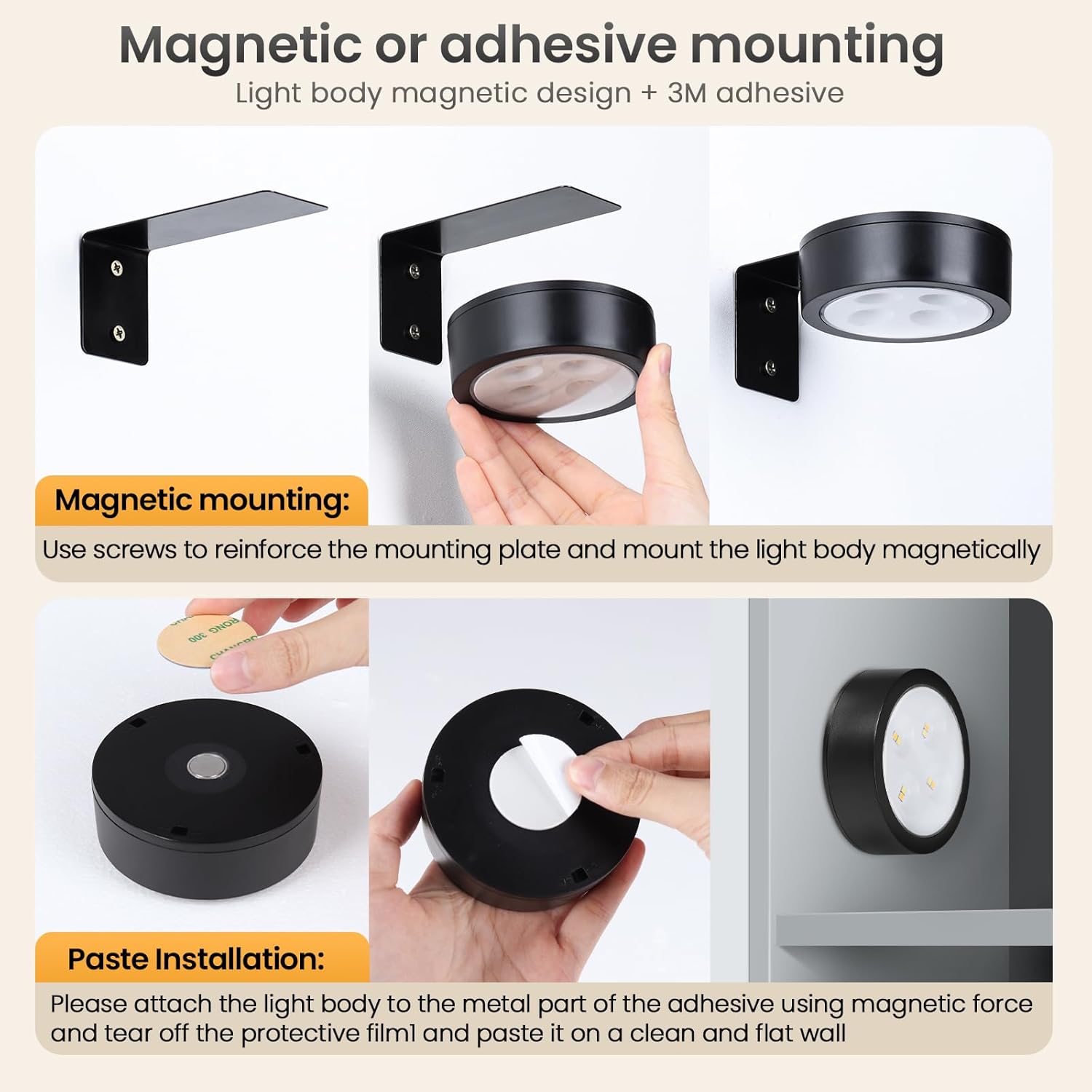 2/4-Pack_Picture_Light_Battery_Operated_with_Remote,_Led_Lights_Dimmable_and_Timer_Painting_Light,_Art_Display_Light_for_Picture_Frame_Artworking_Portrait,_Home_Wall_Decor_Puck_Lights,_Black/White/Gold