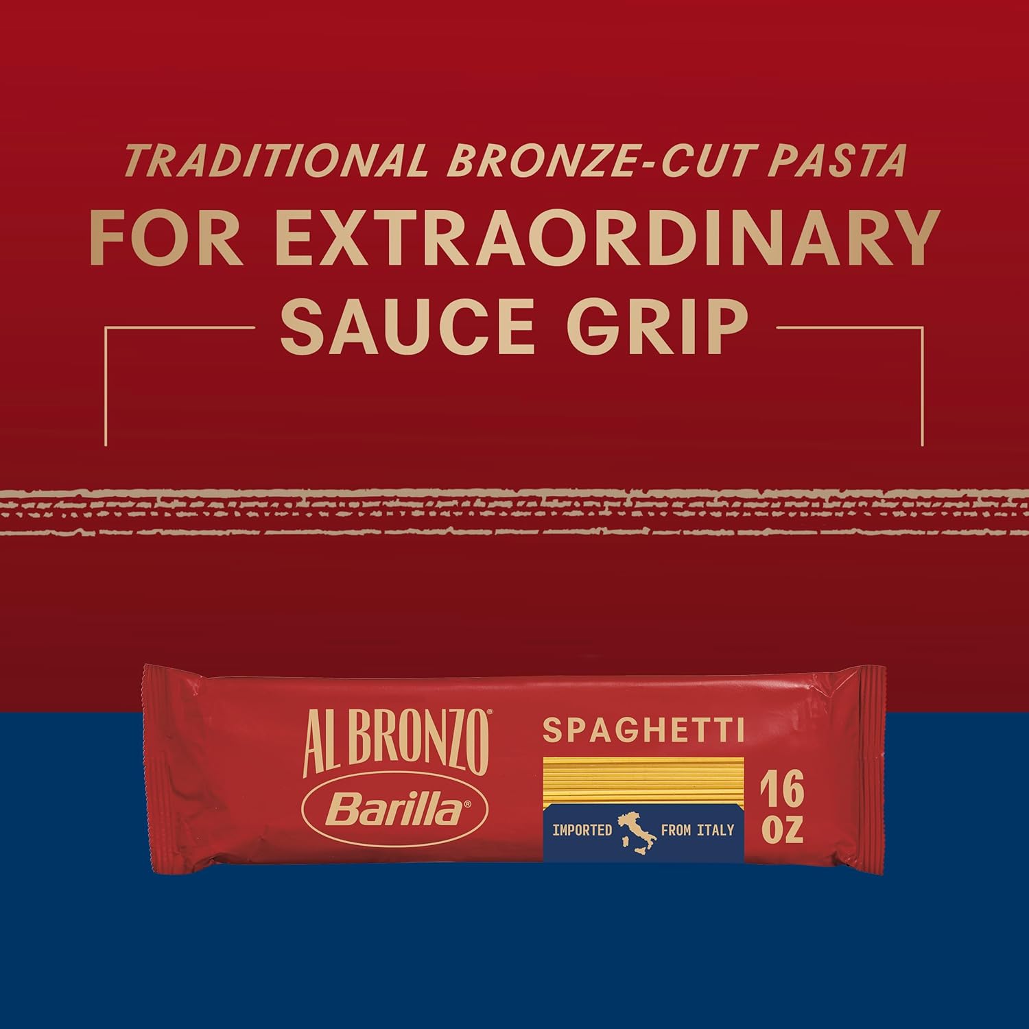 Barilla_Al_Bronzo_Spaghetti_Pasta_(1_lb),_Bronze_Cut_Pasta_Created_from_High_Quality_Durum_Wheat,_Imported_from_Italy,_Non-GMO,_Kosher