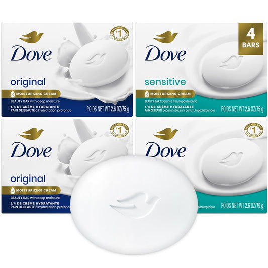Dove_Beauty_Bar_Soap_Variety_4-Pack_–_Sensitive_Skin,_Fragrance-Free_+_Original,_with_Moisturizing_Cream,_2.6_Oz_Ea