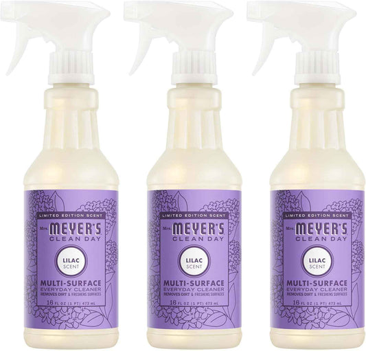 MRS. MEYER'S CLEAN DAY Multi-Surface Everyday Cleaner, Lilac Scent, 16 Ounce Bottle (Pack of 3)