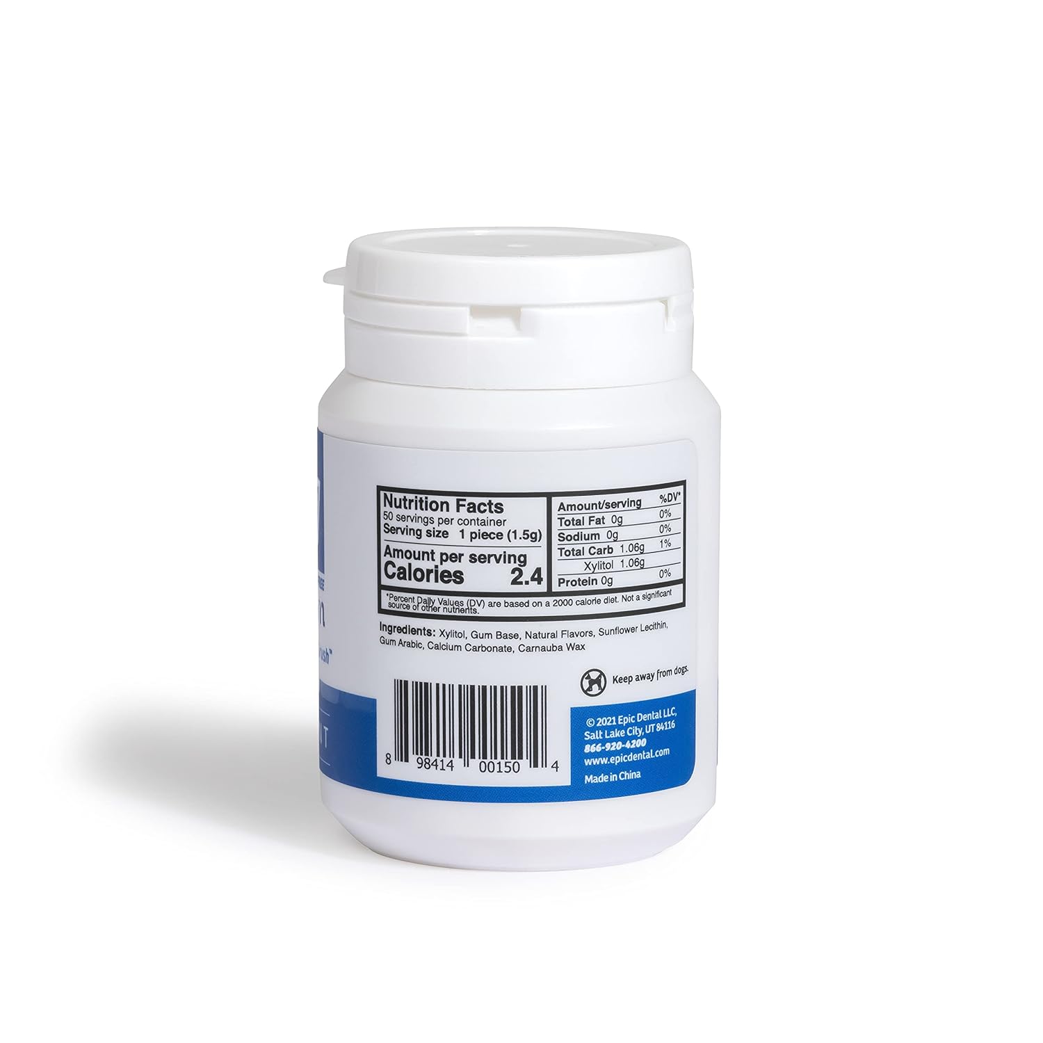 Epic_100%_Xylitol_Peppermint_Chewing_Gum_-_Sugar_Free,_Aspartame_Free_Dental_Gum_-_Supports_Oral_Health_&_Fresh_Breath_-_50_Pieces