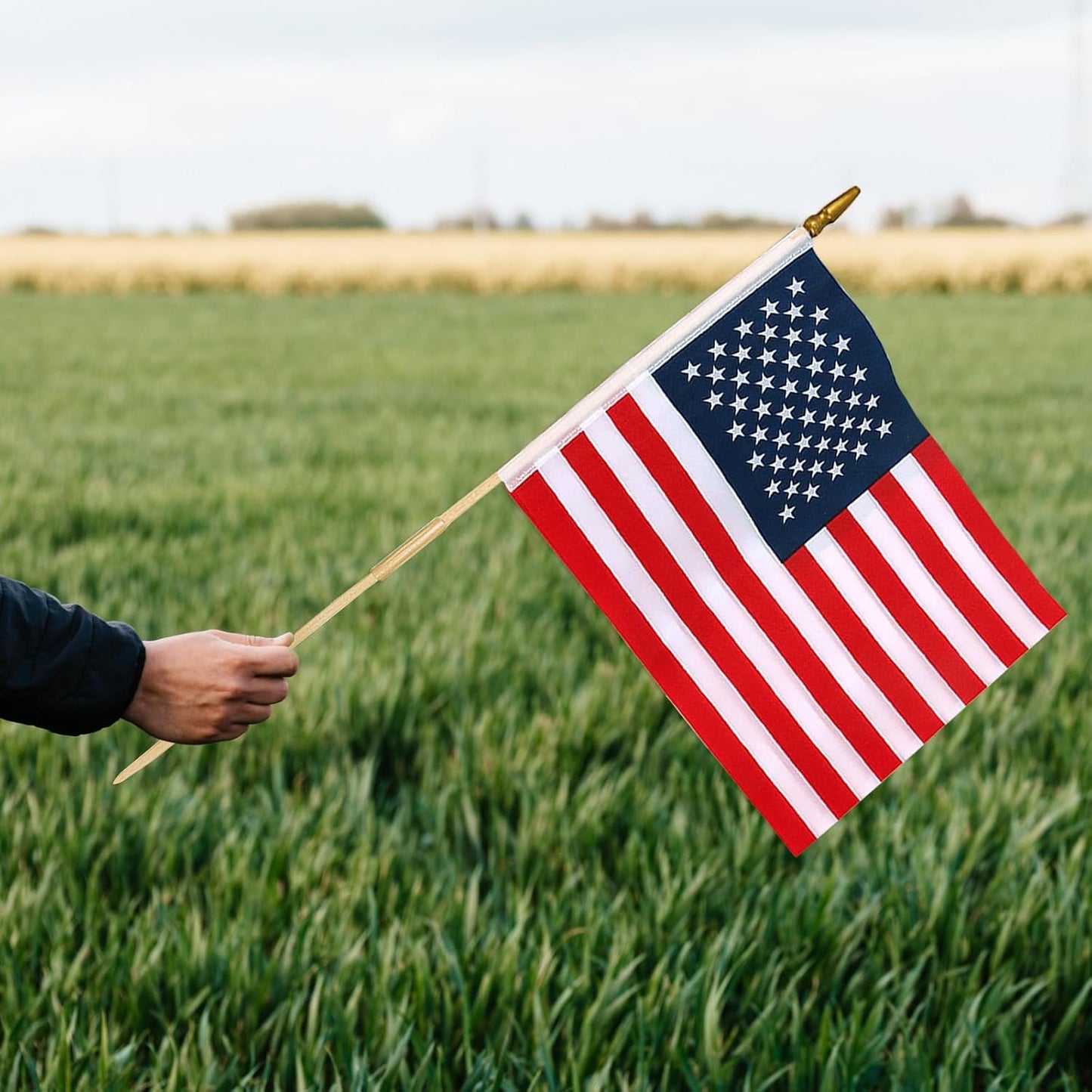 12_Pcs_12x18_Inch_American_Flags_for_Outside,_250th_Anniversary_USA_Stick_Flag_with_Handheld_and_Grounded_Multi-Purpose_Flagpole,_Memorial_Day,_4th_of_July_Decorations,_Patriotic_Decorations