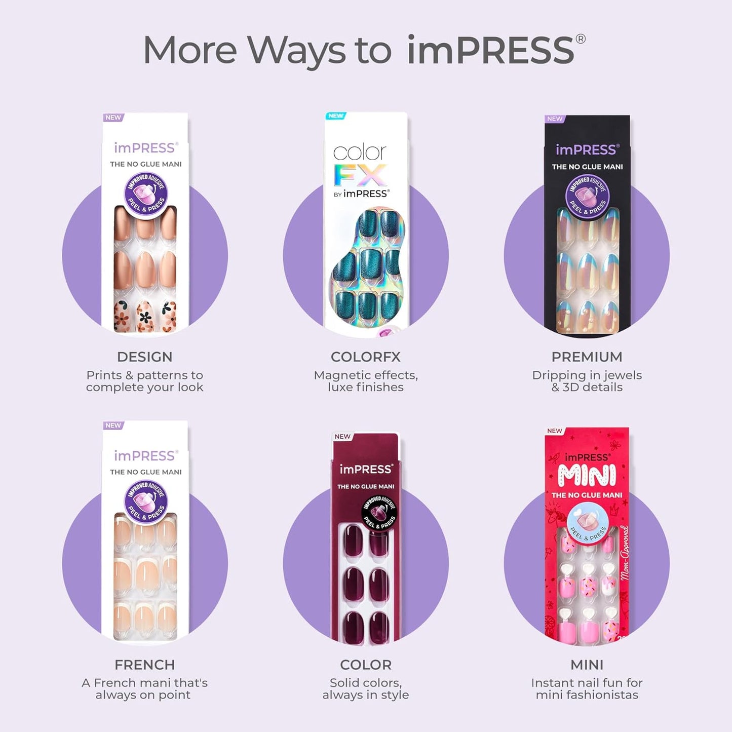 KISS_imPRESS_No_Glue_Mani_Press_On_Nails,_ColorFX,_'Walk_Out',_Pink,_Short_Size,_Oval_Shape,_Includes_30_Nails,_Prep_Pad,_Instructions_Sheet,_1_Manicure_Stick,_1_Mini_File