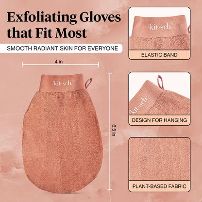 Kitsch_Exfoliating_Gloves_2pc_–_Korean_Exfoliating_Mitt_&_Deep_Exfoliating_Body_Scrubber_for_Shower,_Bath_|_Body_Exfoliator,_Dead_Skin_Remover_|_Skin_Care_for_Smooth,_Renewed_Skin_-_Black_&_Terracotta