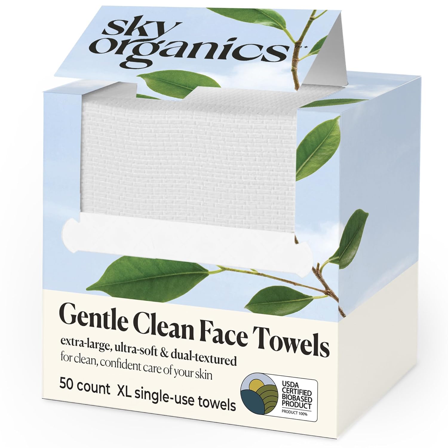 Sky_Organics_-_Gentle_Clean_Face_Towels_(1-Pack)_-_50_XL_Single-Use_Face_Wipes_-_Ultra_Soft_&_Dual_Textured_-_Disposable_Towel_-_Makeup_Remover_Wipes_-_Cruelty_Free_-_Skin_Care_Tools_-_Self_Care