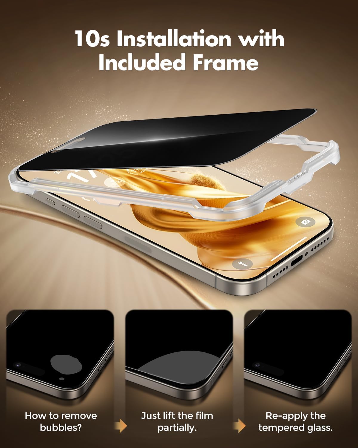 UNBREAKcable_Privacy_Screen_Protector_for_iPhone_16_Pro_Max,_Full_Coverage_Shatterproof_Tempered_Glass[True_28°Anti_Spy][9H_Hardness][Easy_Installation_Frame]2-Pack_Private_Screen_for_iPhone_16_ProMax