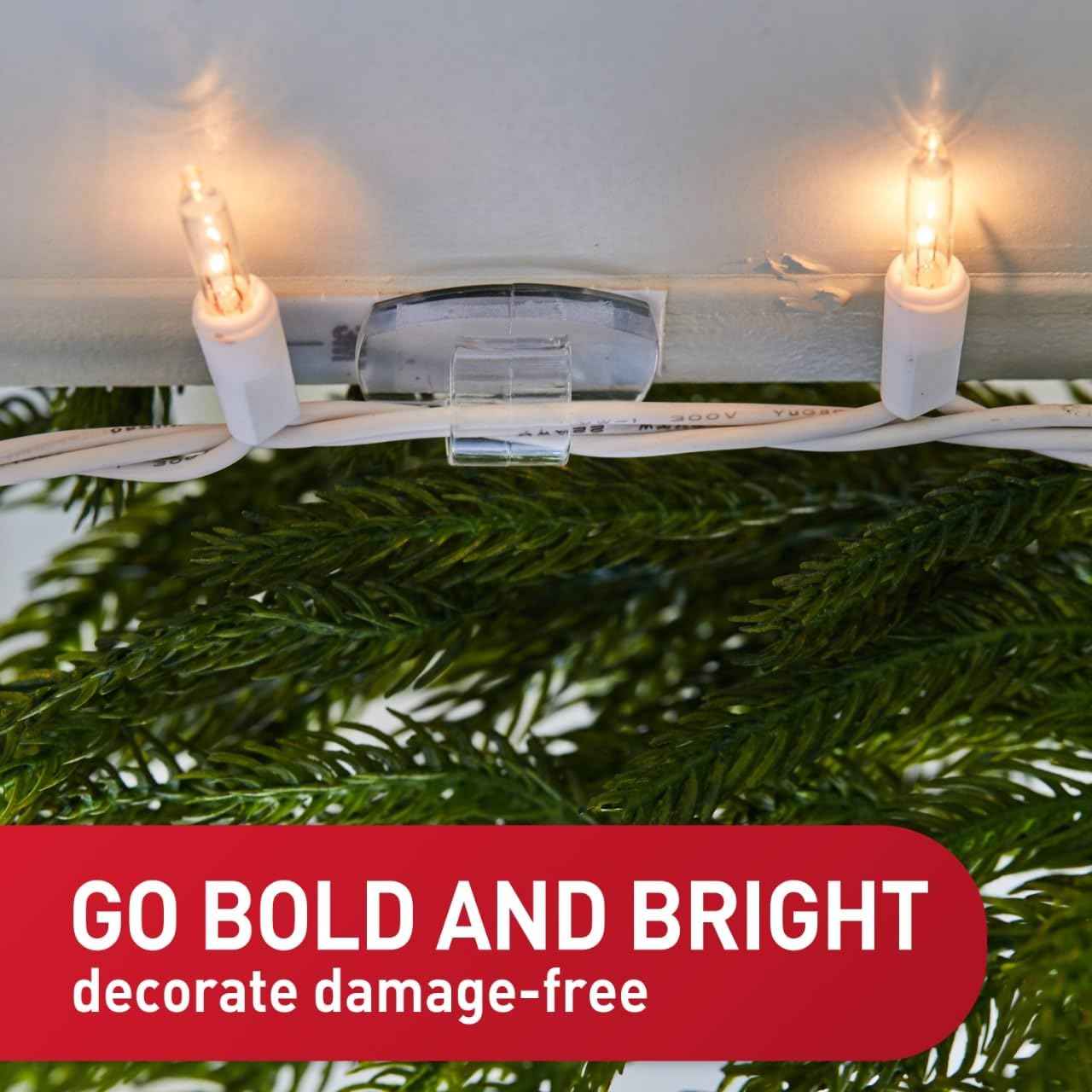 Command Outdoor Light Clips, Damage-Free Hanging Outdoor Light Clips with Weather Resistant Strips, Wall Clip for Hanging Outdoor Lights and Cable Management