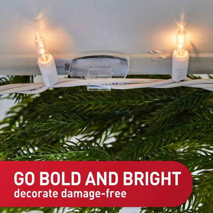 Command Outdoor Light Clips, Damage-Free Hanging Outdoor Light Clips with Weather Resistant Strips, Wall Clip for Hanging Outdoor Lights and Cable Management