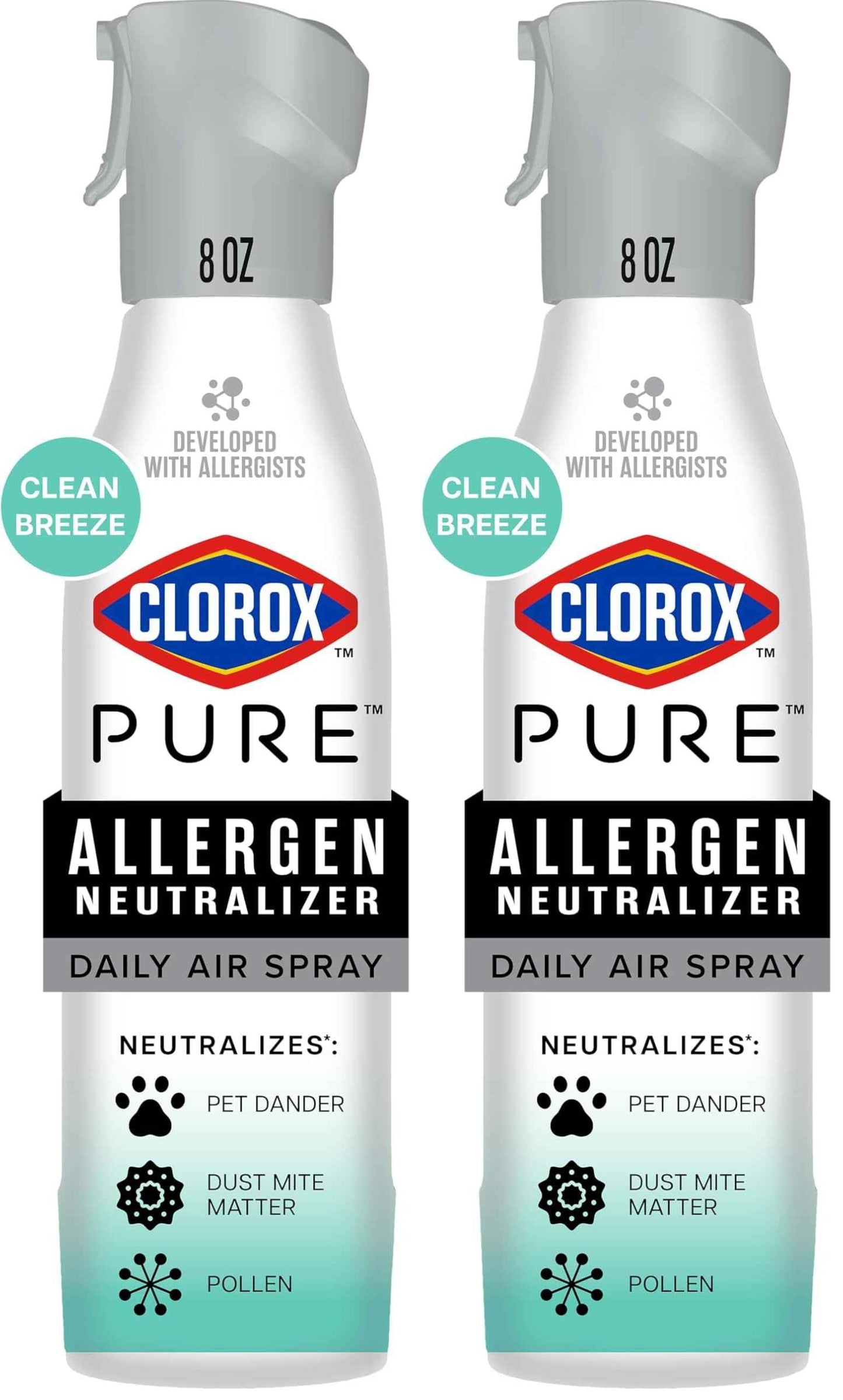 Clorox PURE Allergen Neutralizer Daily Air Spray, Clean Breeze, 8 Ounces
