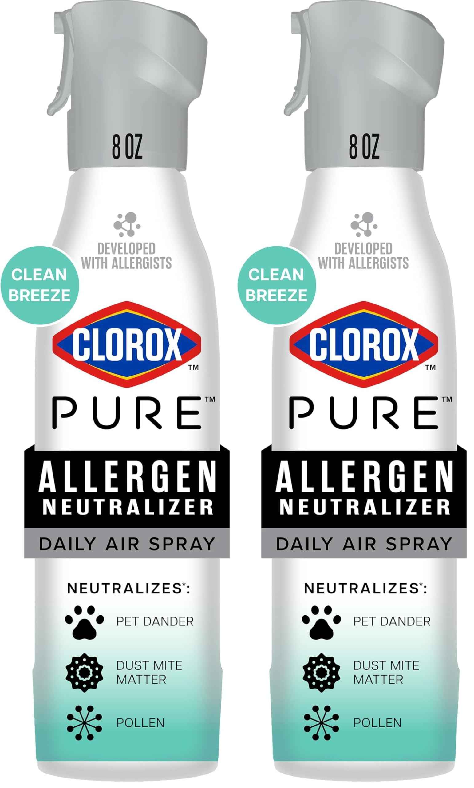 Clorox PURE Allergen Neutralizer Daily Air Spray, Clean Breeze, 8 Ounces