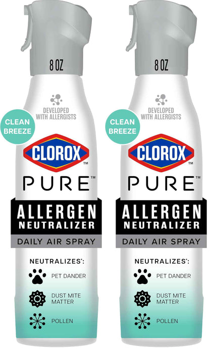 Clorox PURE Allergen Neutralizer Daily Air Spray, Clean Breeze, 8 Ounces