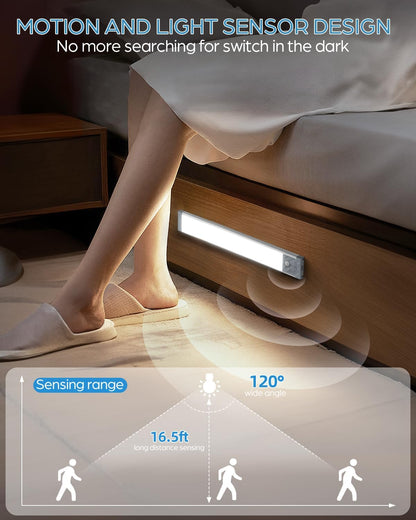 HIBOITEC_Under_Cabinet_Lighting_Rechargeable_Closet_Lights_Wireless_Motion_Sensor_Light_Indoor,_50_LED_Dimmable_Magnetic_Under_Counter_Light_for_Kitchen,_Pantry,_2_Pack,_Cool_White_Light,_10_inch