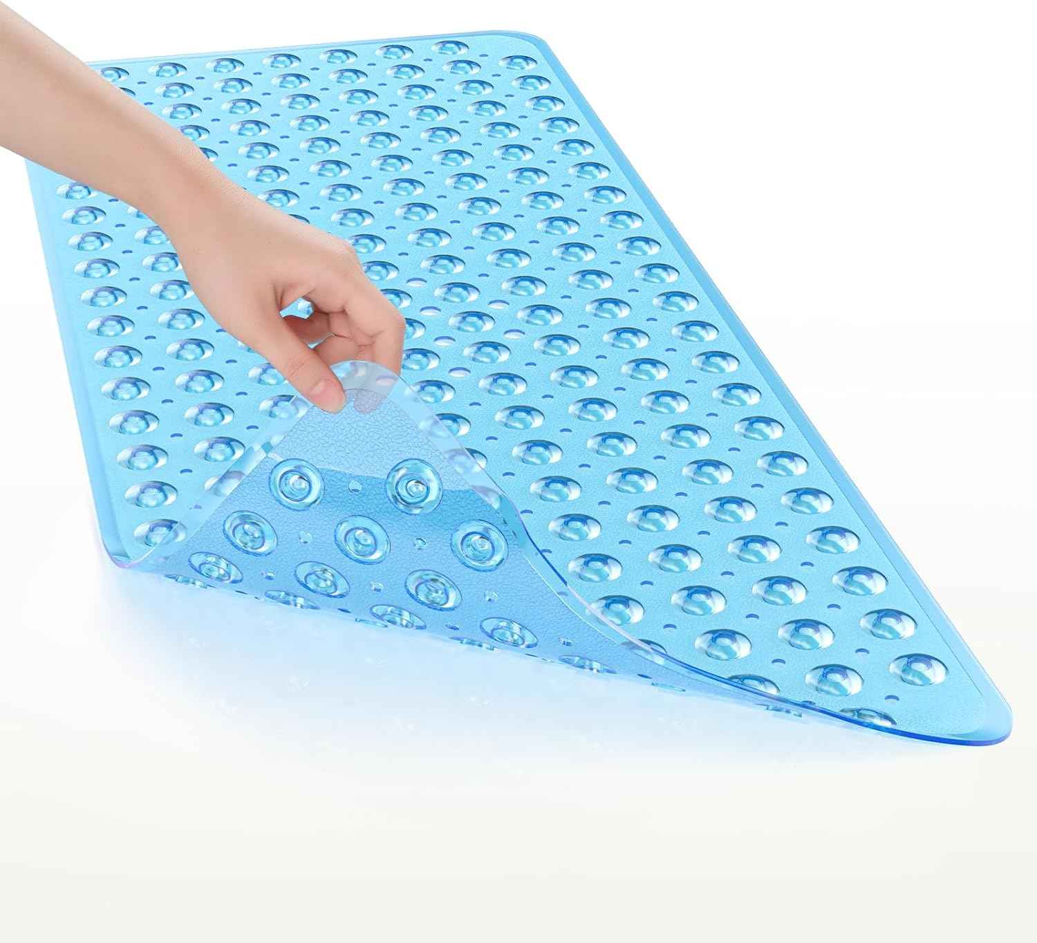 AmazerBath Shower Mat Non Slip 40 x 16 Inches, Bathtub Mat Shower Stall Mats with Suction Cups and Drain Holes, Non Slip Bath Mat for Tub for Elderly & Kids