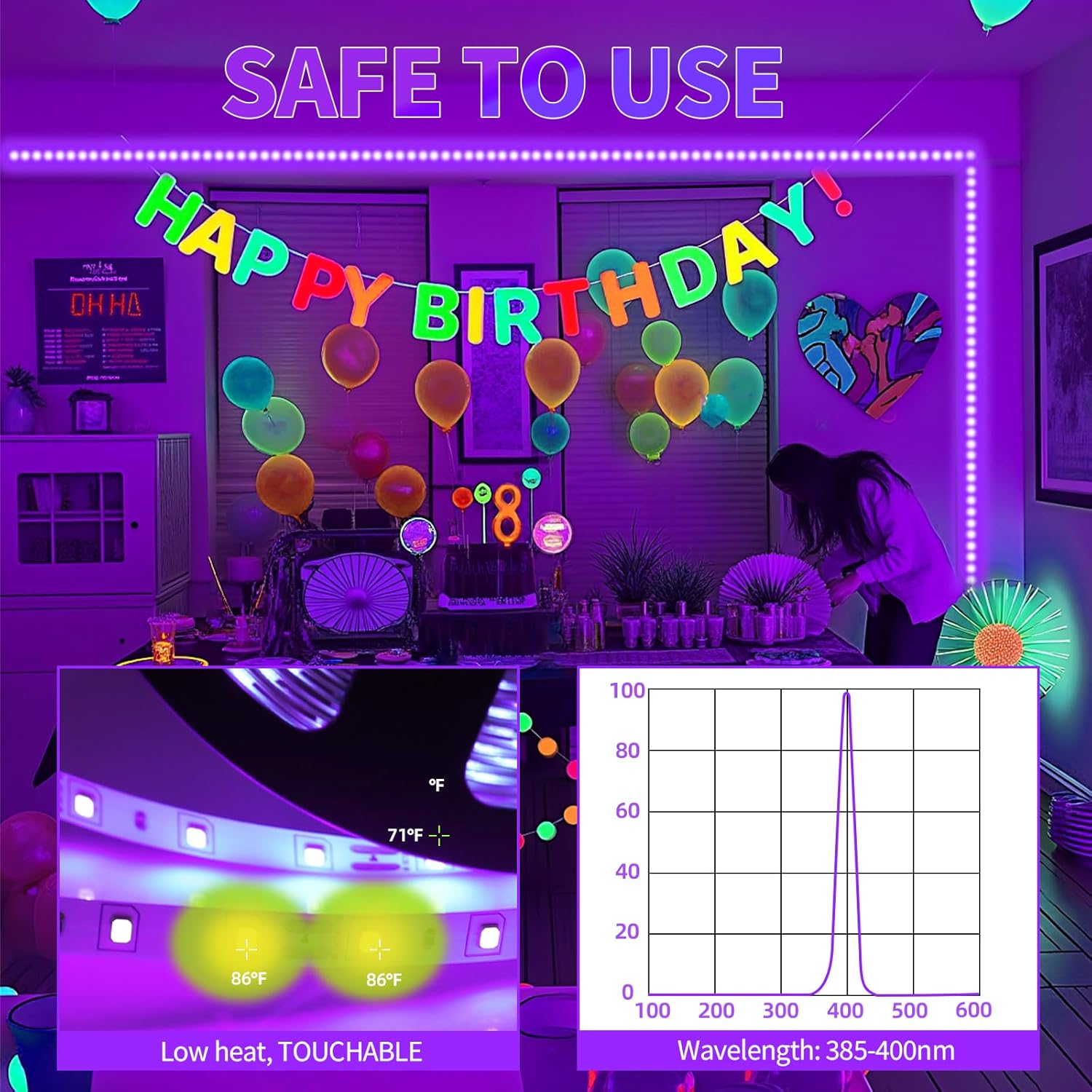 50_Ft/66FT_Black_Light_Strip_&_Remote,_900LEDs,_Dimmable_12V_Flexible_Black_Lights_for_Glow_Party,_Bedroom,_Hallween,_Fluorescent_Tapestry_Poster,_3_Light_Modes,_Non-Waterproof