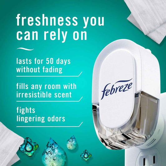 Febreze Plug-in Air Freshener, Odor-Fighting Scented Oil Refill, Air Fresheners for Home, Bathroom and Kitchen, Long Lasting, Multi Color