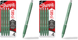 Sharpie S-Gel Gel Pens, Green Barrel, Black Ink, Medium Point (0.7mm), For Home, Office, College, Journaling, Drawing, Note-Taking, Writing