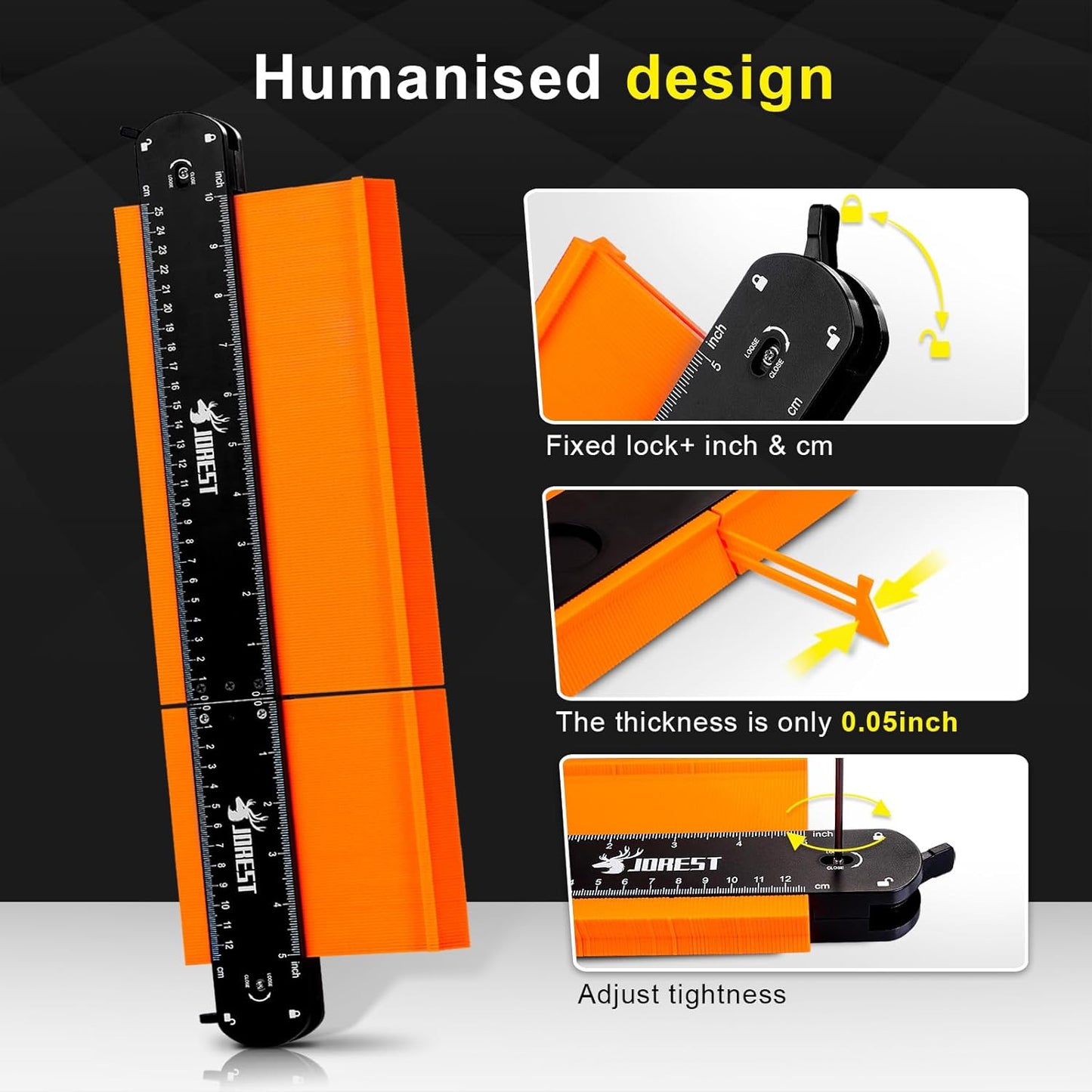 JOREST_Connectable_Contour_Gauge_(10+5_Inch),_Gifts_Ideas_for_Men_Dad_Handyman_Husband_Him,_Shape_Profile_Duplicator_with_Lock,_Outline_Angle_Measuring_Tool,_Template_tool,_Tile_Flooring,_Scribe_Edge