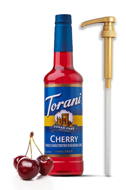 Sugar Free Cherry Syrup for Coffee &amp;amp; Cocktails 25.4 Ounces Flavoring for Drinks with Fresh Finest Pump