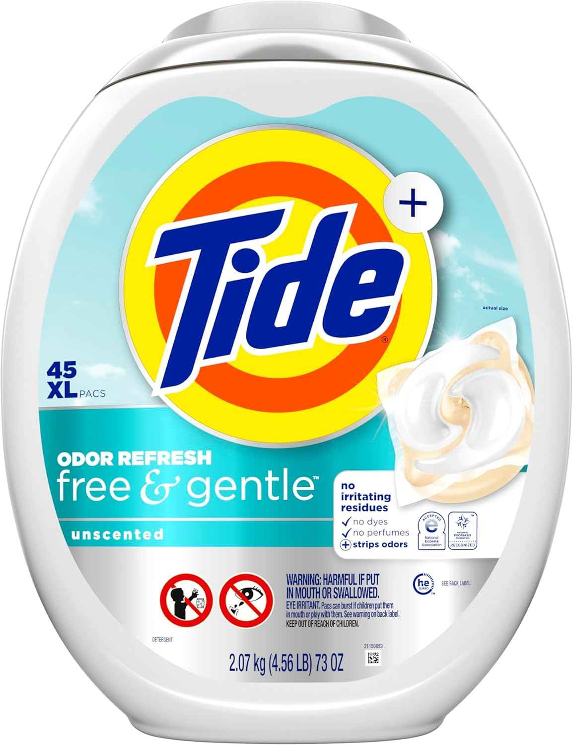 Tide PODS Free and Gentle Odor Refresh Laundry Detergent Packs, Hypoallergenic Laundry Detergent Pods