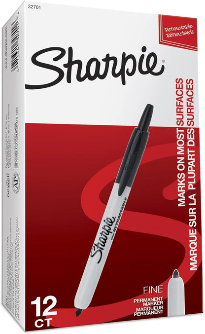 Sharpie_Retractable_Permanent_Markers,_Fine_Tip,_Black,_12_Count_-_Desk,_Classroom,_Office_Supplies
