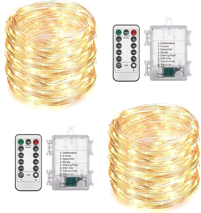 2_Pack_Total_200_LED_Fairy_Lights_Battery_Operated_String_Lights_with_Remote_&_8_Modes,_33FT_Waterproof_Copper_Wire_Battery_Powered_Twinkle_Lights_for_Outdoor_Christmas_Parties_Decoration_Warm_White