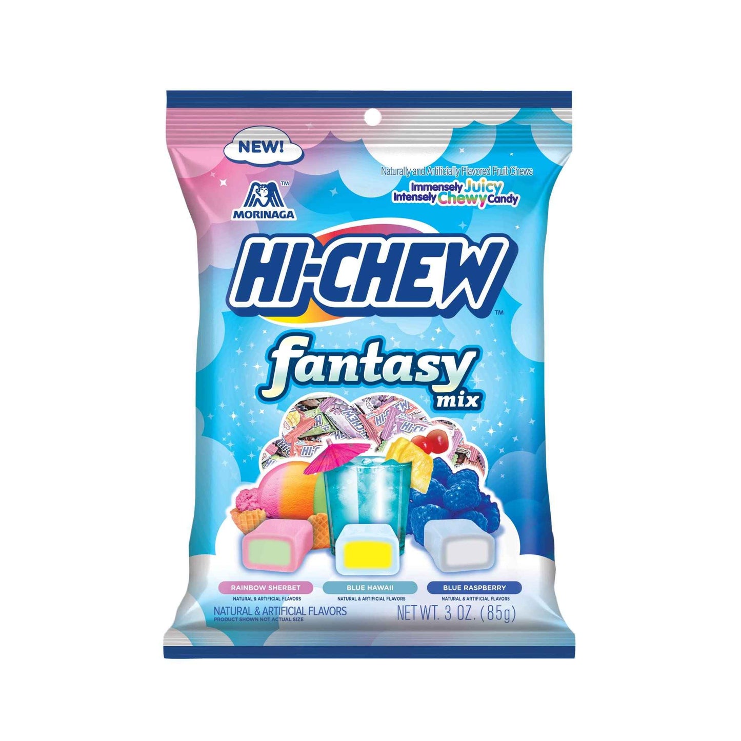 HI-CHEW Assorted, Green Apple Strawberry Mango Grape, Soft & Chewy Candy 2lb - 185+ Pieces Individually Wrapped - Made with Immensely Juicy Fruity Flavors