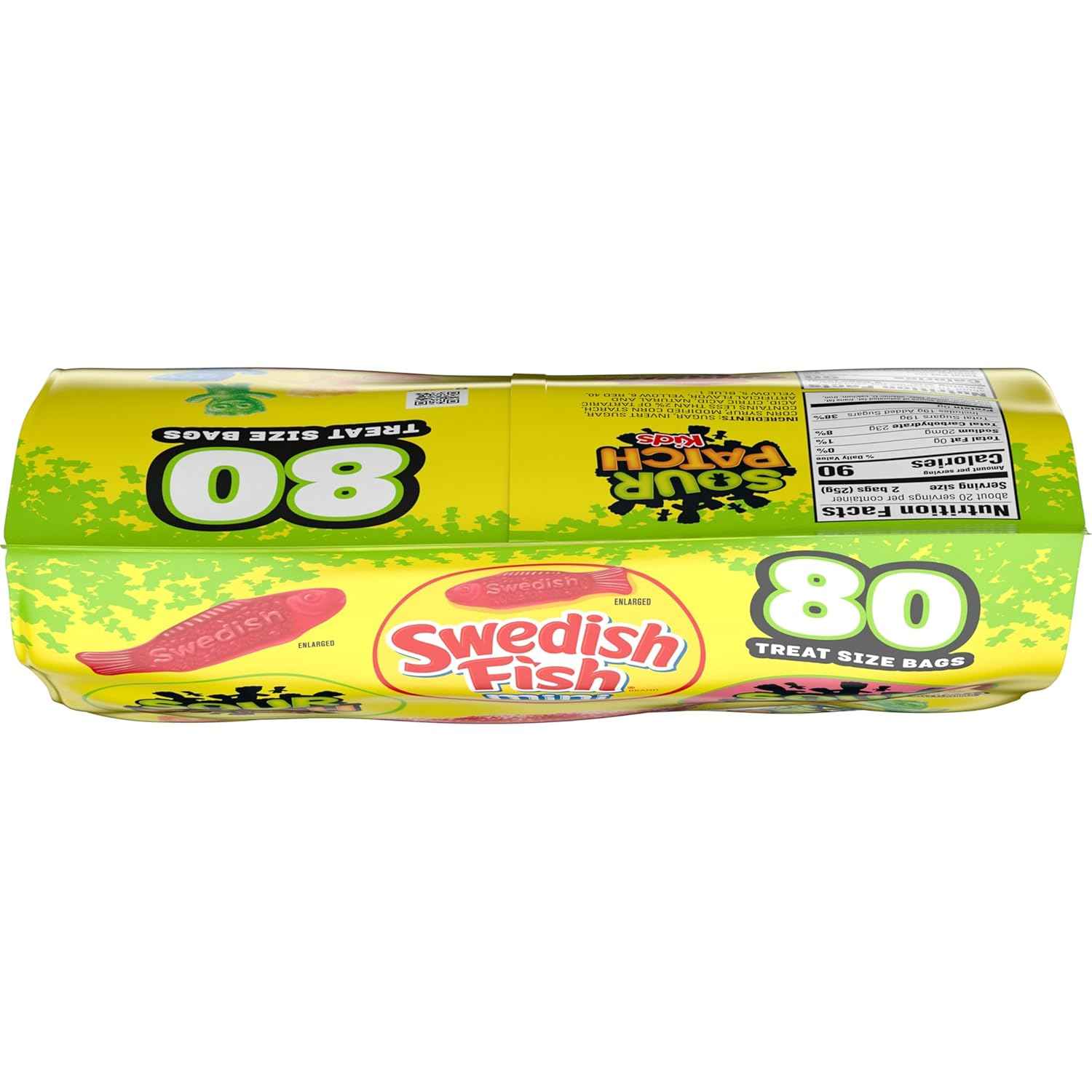 SOUR PATCH KIDS and SWEDISH FISH Mini Soft & Chewy Candy Variety Pack, Bulk Candy, 80 Treat-Size Snack Packs