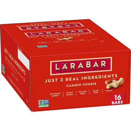Larabar Cashew Cookie, Fruit and Nut Bars, Gluten Free and Vegan, 27.2 oz, 16 Ct