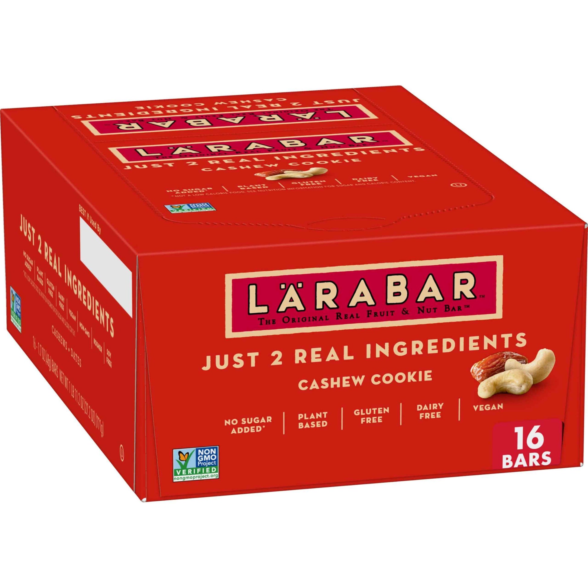 Larabar Cashew Cookie, Fruit and Nut Bars, Gluten Free and Vegan, 27.2 oz, 16 Ct