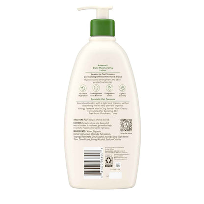 Aveeno Daily Moisturizing Body Lotion, Body Lotion for Dry Skin with Prebiotic Oat, Paraben Free, Non-Greasy, Non-Comedogenic Moisturizer