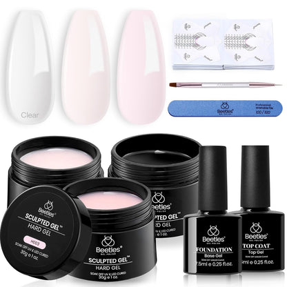 Beetles_Builder_Gel_for_Nails-3_Colors_9_in_1_Nail_Extension_Sculpting_Building_Clear_Nude_Pink_Hard_Gel_Kit_with_Base_Top_Coat_for_Pros_Women,UV_&_LED_Lamp_Cured_Needed